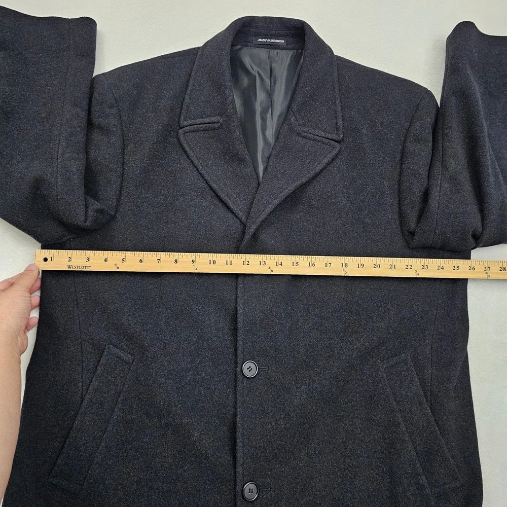 Ralph Lauren Corso Overcoat Mens Large Charcoal Grey Wool Blend Academia Classic
